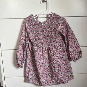 Zara Girls Smocked Floral Dress Size 4-5